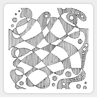 Abstract fluid line art Sticker